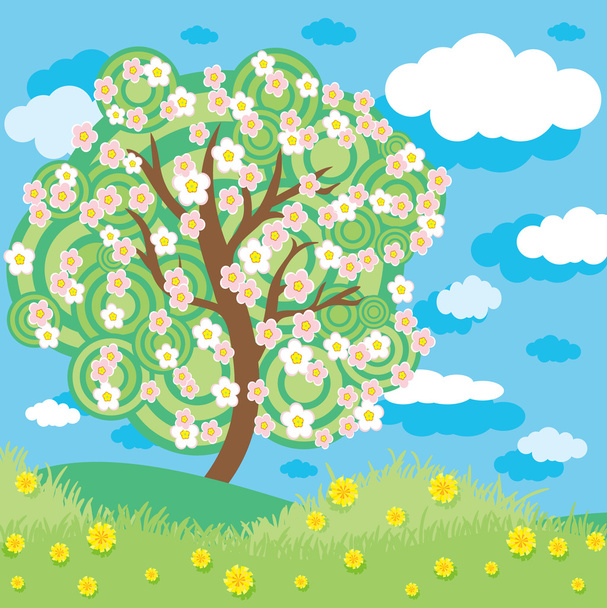 Spring tree - Διάνυσμα, εικόνα