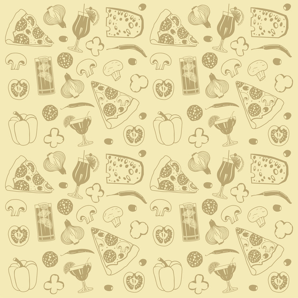 Pizza naadloos patroon - Vector, afbeelding