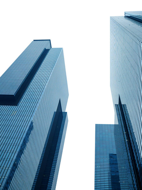 Arranha-céus de negócios modernos comuns, isolados em fundo branco
 - Foto, Imagem