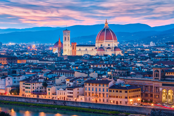 Night of Florence skyline in Florence, Firenze, Italy - Photo, Image