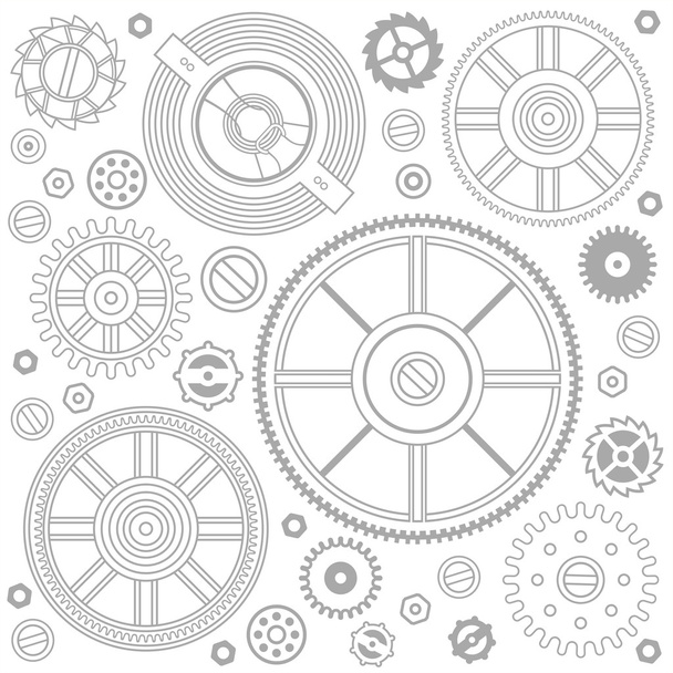 Seamless pattern of gears - Vector, Image