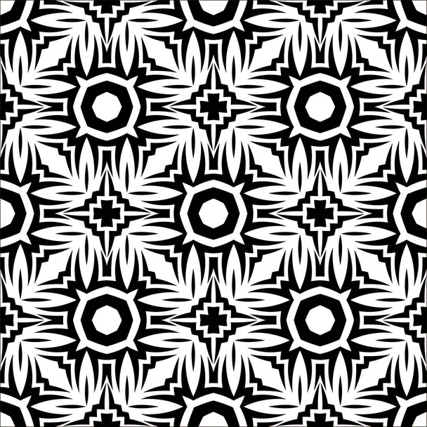 Διακοσμητικό ρετρό μαύρο λευκό μοτίβο άνευ ραφής - Διάνυσμα, εικόνα