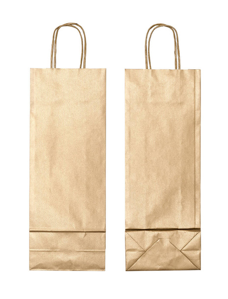 brown paper bag on a white background - Photo, Image