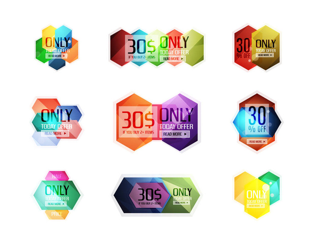 Vector abstract geometric sale labels - Vector, Image