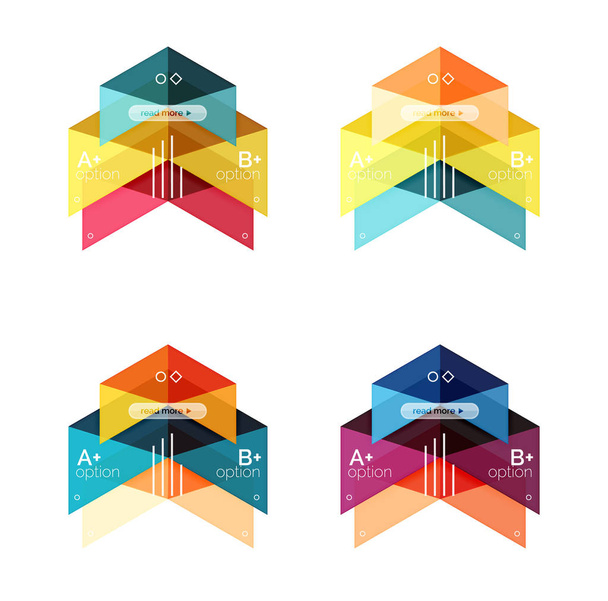 Conjunto de plantillas infográficas de opción de flecha abstracta de color
 - Vector, imagen