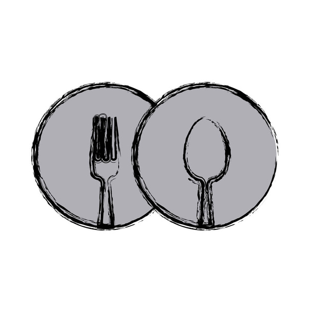 Étterem evőeszközök poharak - Vektor, kép