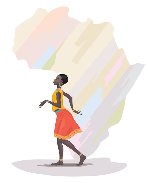 African girl dancing - Vector, Image