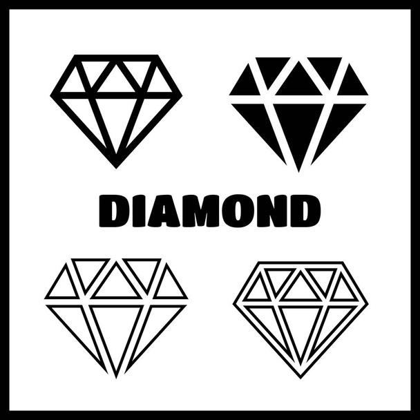 Conjunto de ícones de diamante
 - Vetor, Imagem