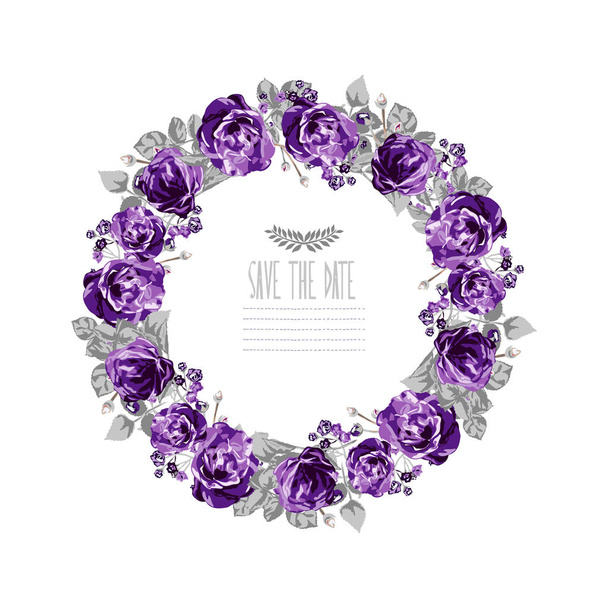 elegant floral wreath - Vector, afbeelding