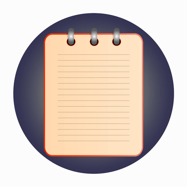 Icon of notepad on blue background - Vector, Image