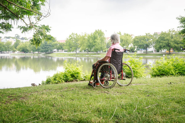 Senior Man In Wheelchair - Foto, Bild