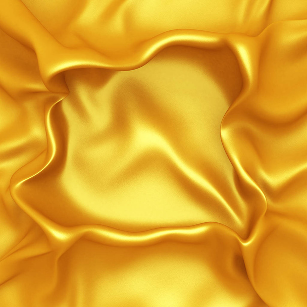 Golden satin silk cloth background  - Foto, Imagen