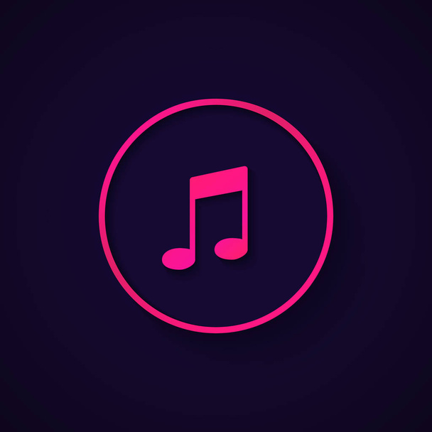 Beautiful pink music icon in modern style, vector illustration. - Διάνυσμα, εικόνα