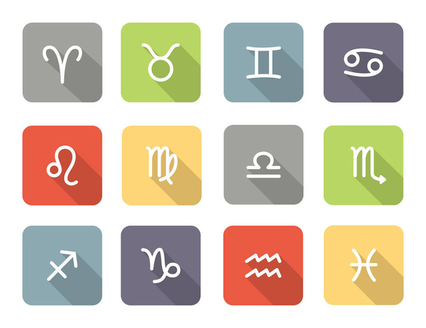 Conjunto de símbolos del zodiaco
 - Vector, Imagen