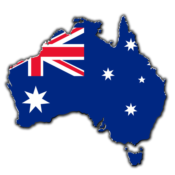 Mapa de contorno estilizado de Australia
 - Foto, imagen