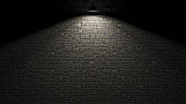 Parete scura con lampada sopra il rendering 3d
 - Foto, immagini