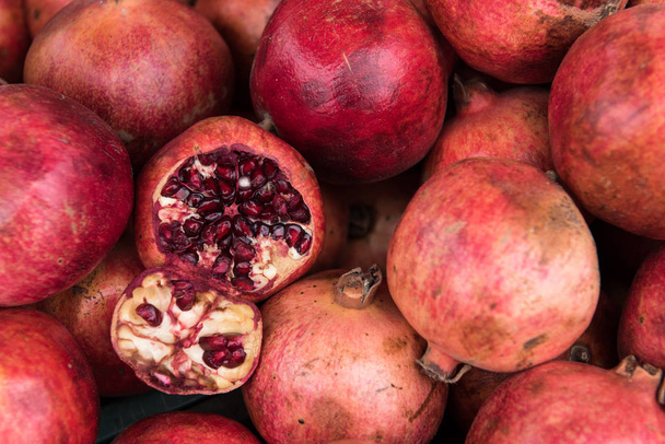 Red fresh Pomegranate fruits - 写真・画像