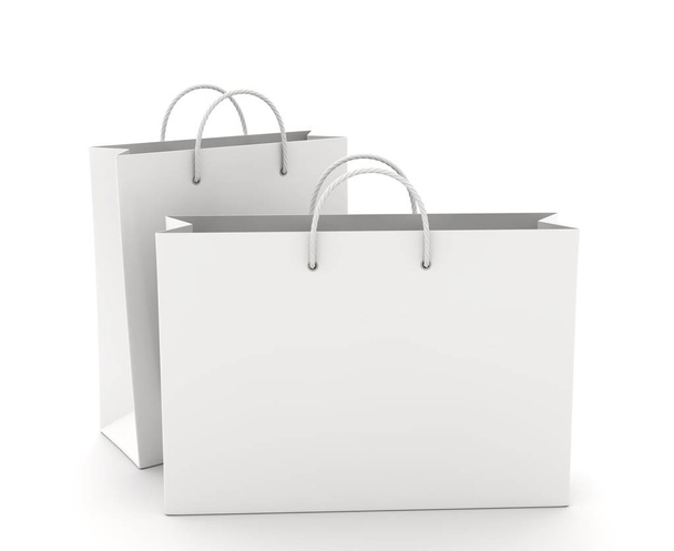 Two Empty Shopping Bag on the white - Photo, Image