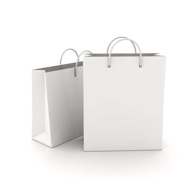 Dois saco de compras vazio no branco
 - Foto, Imagem