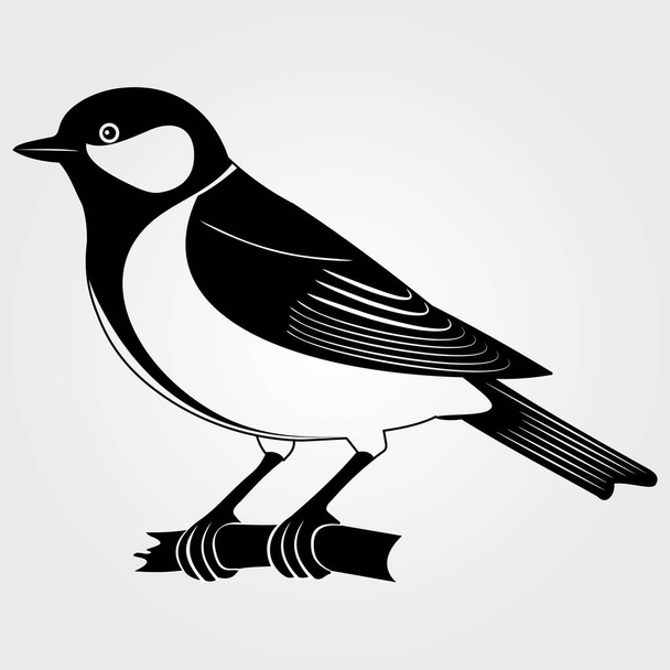 Great Tit icon on a white background - Vector, Image
