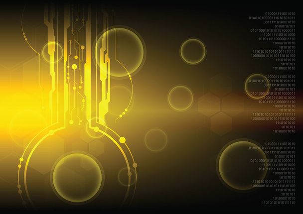 Golden technology background - Vector, imagen