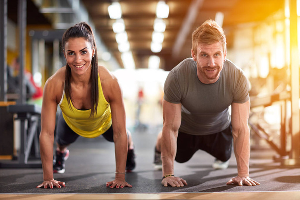  couple Fitness training - Photo, image