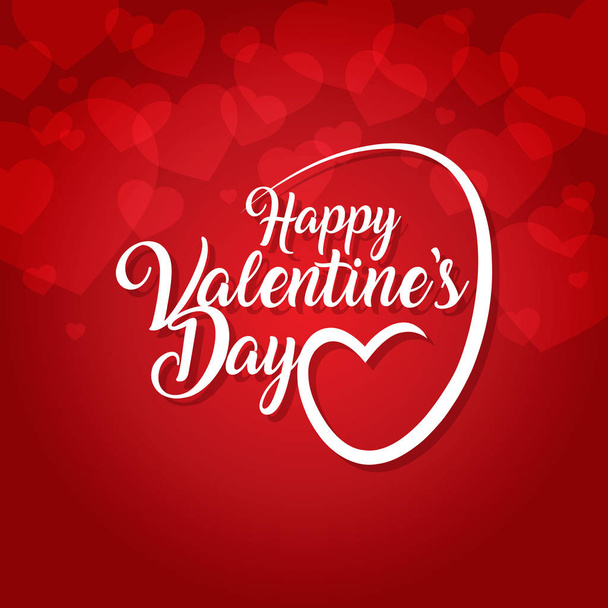happy valentines day greeting card vector illustration - Vector, Image