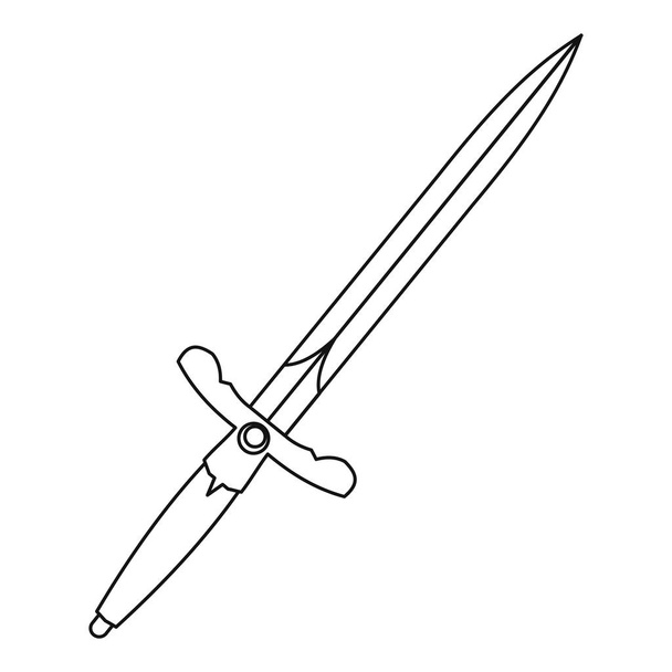 Sword icon, outline style - Vektör, Görsel