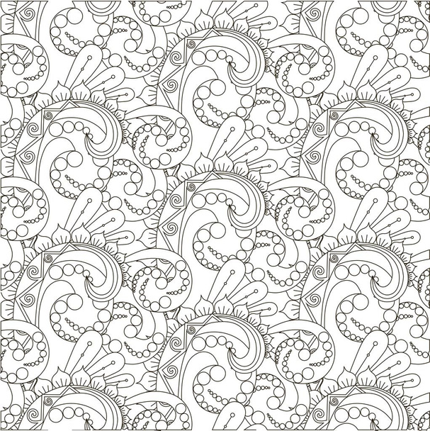 Inconsútil patrón floral monocromo vector de stock ilustración
 - Vector, Imagen