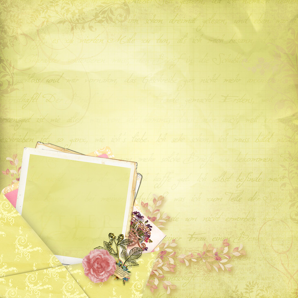 Old papers with vintage elements of a decor - Vector, Image