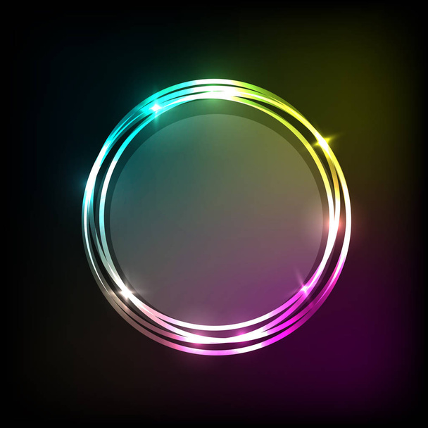 Abstrakti tausta värikäs neon piireissä banneri
 - Vektori, kuva