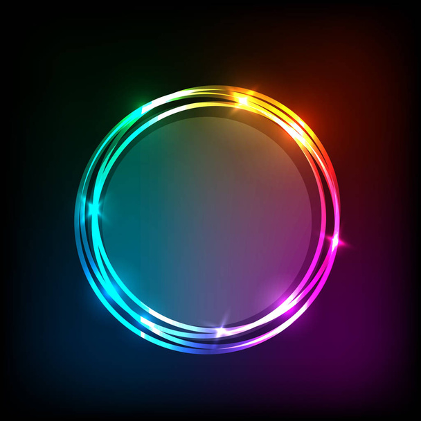 Banner de círculos sobre fondo abstracto colorido
 - Vector, imagen