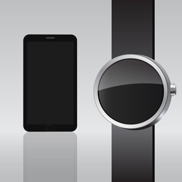 intelligente elektronische Intelligenz Uhr phone.vector Illustration  - Vektor, Bild