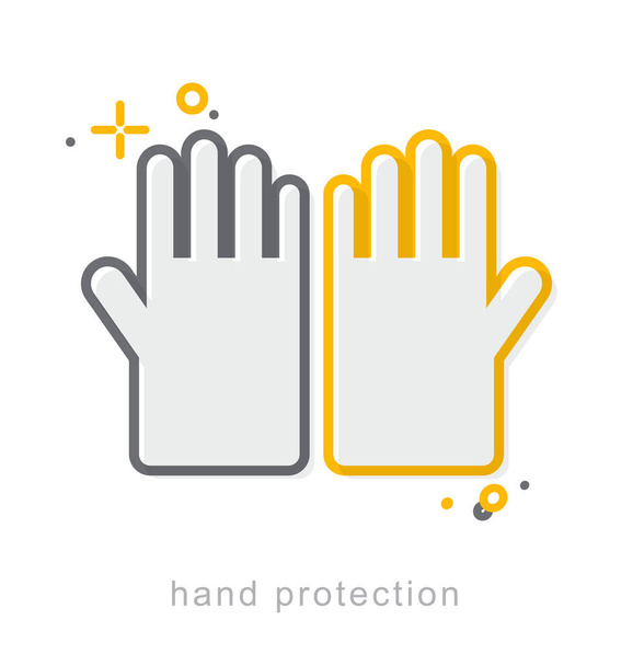 Λεπτή γραμμή εικονιδίων, χέρι προστασία-3 - Διάνυσμα, εικόνα