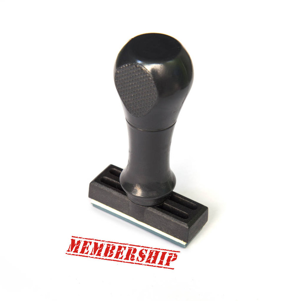 Een rubberstempel geïsoleerd op een witte achtergrond - lidmaatschap. - Foto, afbeelding