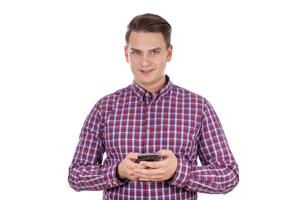 Young man with smartphone - Zdjęcie, obraz