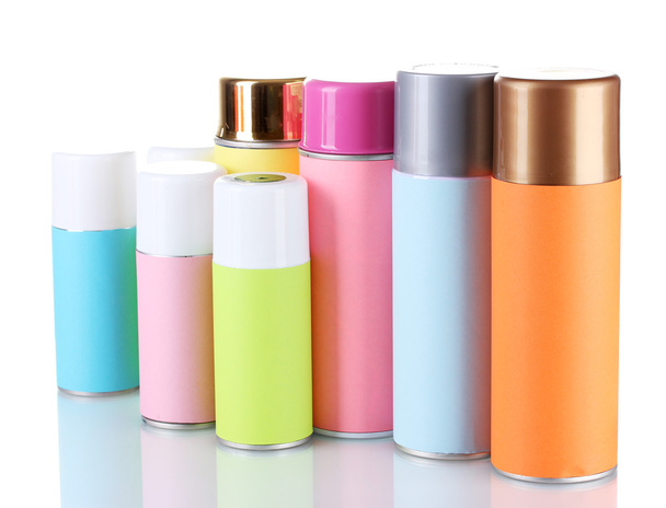 aerosol cans isolated on white - Фото, изображение