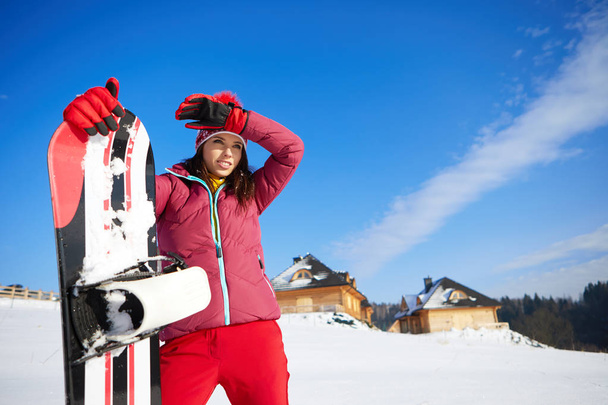  snowboarder woman portrait  - Foto, immagini