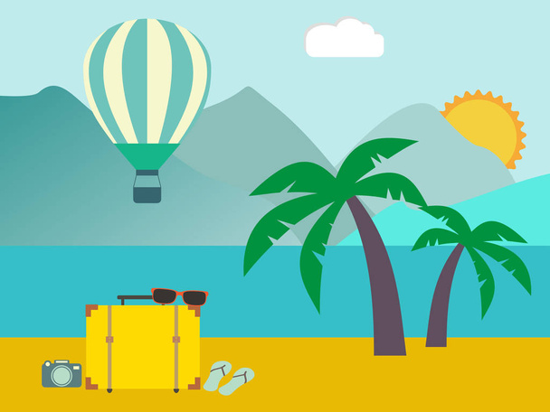 Vacation travelling concept. Flat design illustration - Vector, Image