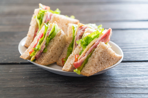 sandwich  on wood background - Foto, Imagem