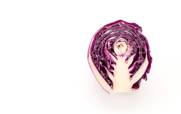 Purple cabbage on white background - Foto, Imagen