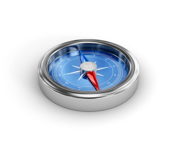 Compass. 3D rendering.  isolated on white background - Φωτογραφία, εικόνα