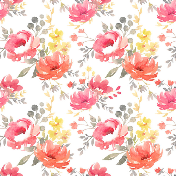 Watercolor vector floral pattern - ベクター画像