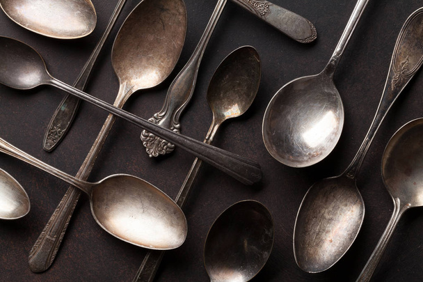 Old vintage spoons  - Φωτογραφία, εικόνα