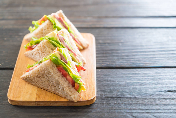 sandwich  on wood background - Foto, Imagem