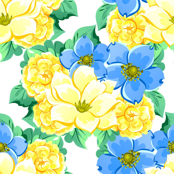 pattern with floral elements - Vetor, Imagem