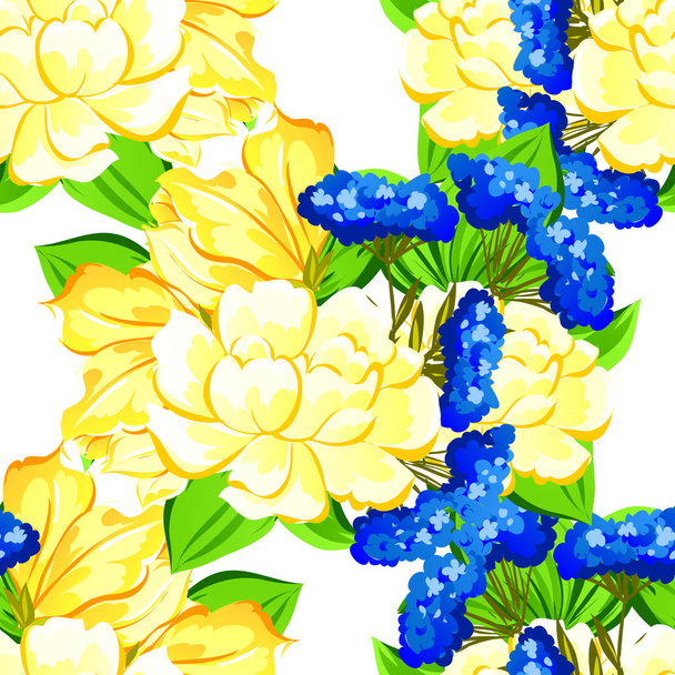 pattern with floral elements - Vector, afbeelding