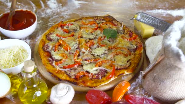 designerské chutné domácí pizza - Záběry, video