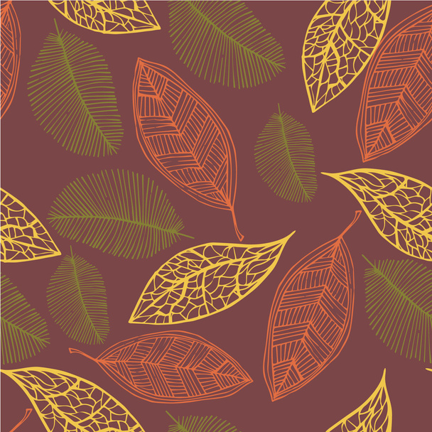 seamless pattern with leaf - Vector, afbeelding