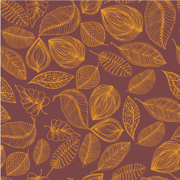 seamless pattern with leaf - Vector, Image